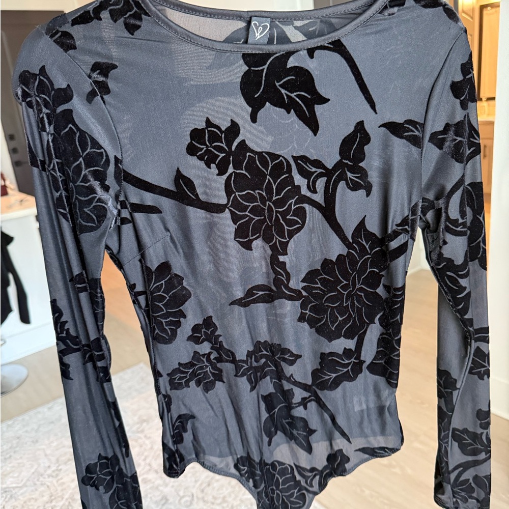 Windsor Black Floral Mesh Blouse